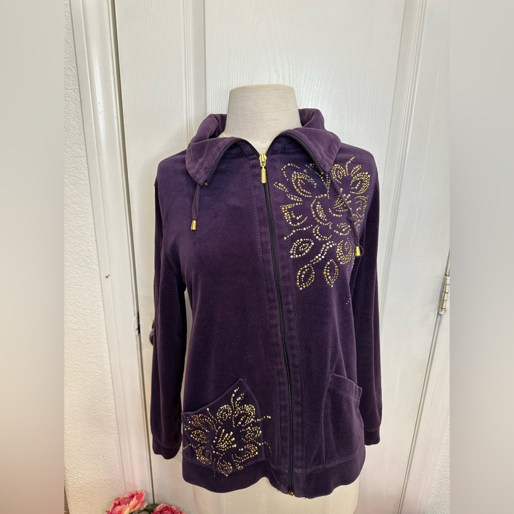 Purple Embellished Women's Jacket - Picture 1 of 8
